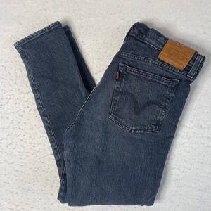 Levi's Wedgie Straight Jeans 29 Black Denim High Rise Premium Straight Leg